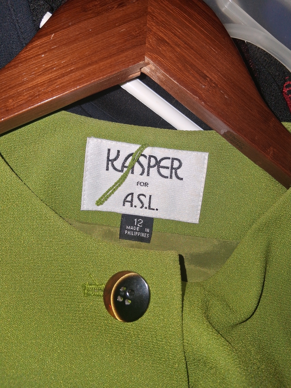 Kasper Lime Green Two-Piece Skirt Set with Button-Front Jacket - Picture 4 of 4